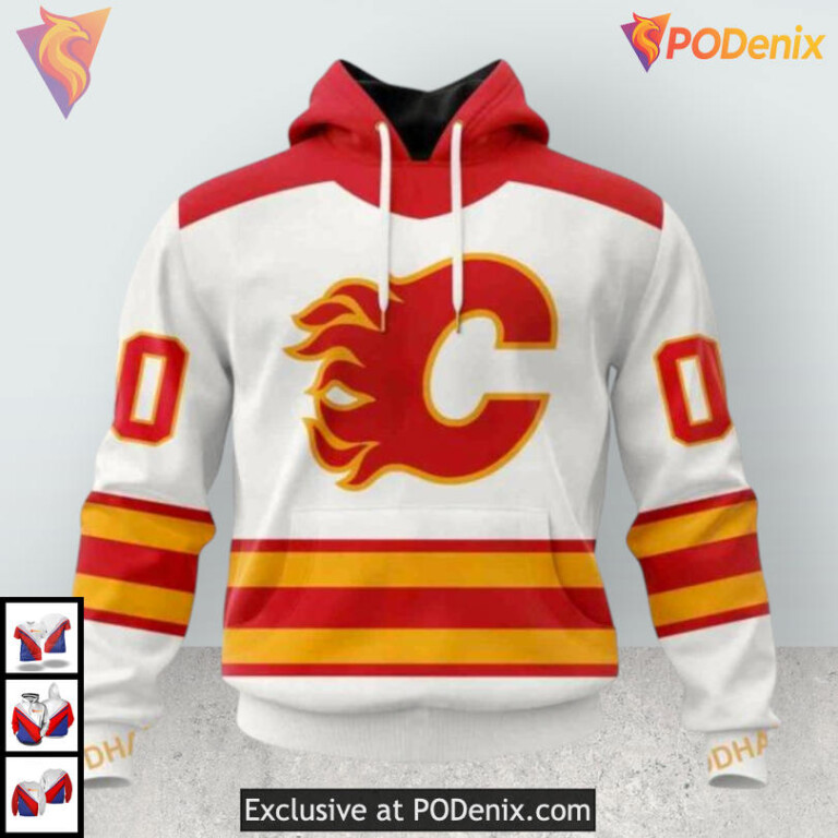 2025 Away Kits Concept Calgary Flames All Over Print Hoodie Team Sweatshirt