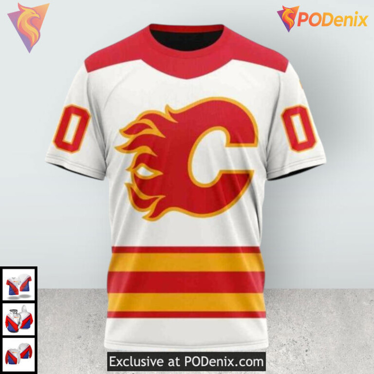 2025 Away Kits Concept Calgary Flames All Over Print Hoodie Team Sweatshirt - 2