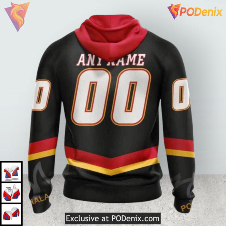 2025 Black Alternate Design Calgary Flames Hoodie 3D Sweatshirt for Fans - 1
