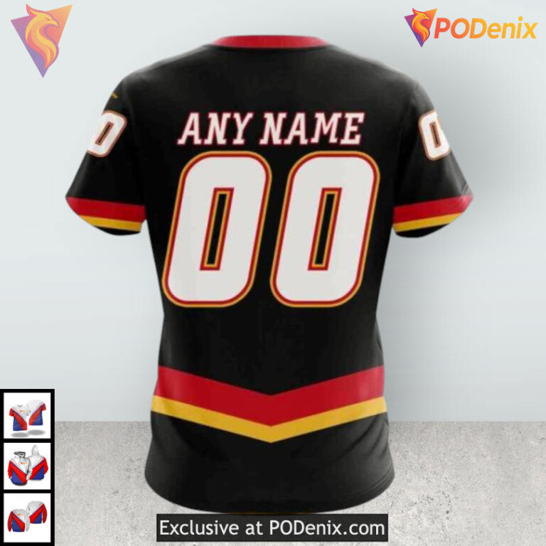 2025 Black Alternate Design Calgary Flames Hoodie 3D Sweatshirt for Fans - 3