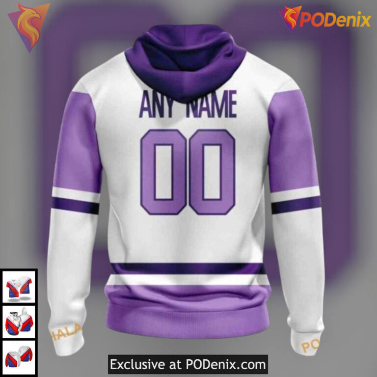 2025 Hockey Fight Cancer Tribute Arizona Coyotes Hoodie Personalized Apparel - 1