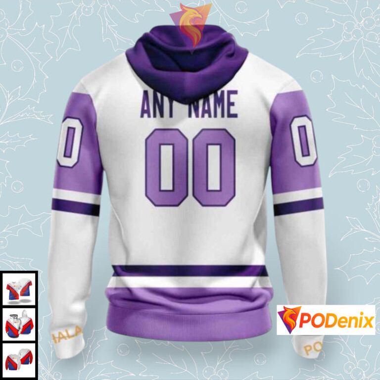 2025 Hockey Fights Cancer Tribute Custom Pittsburgh Penguins All Over Print Hoodie - 1