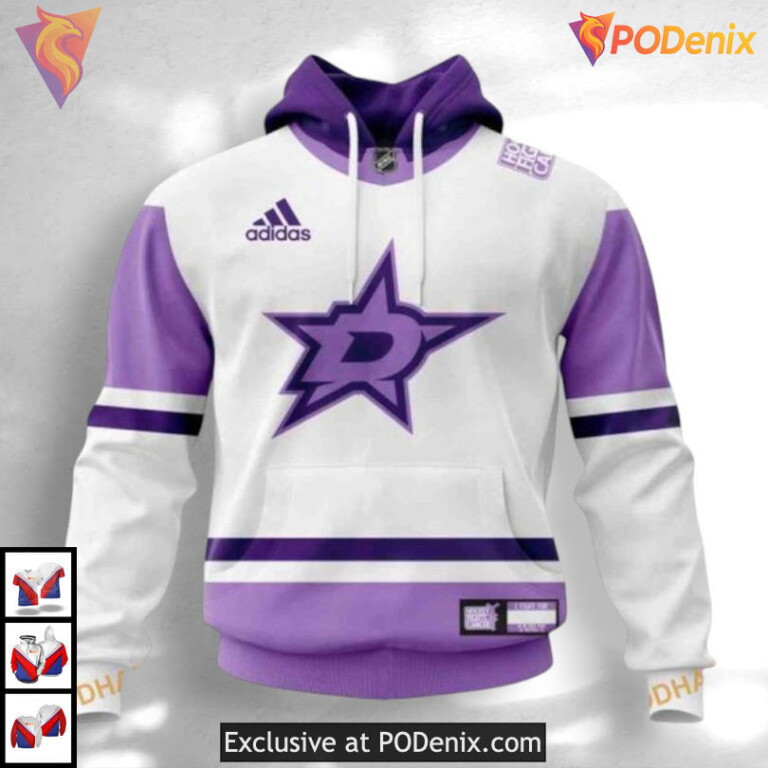2025 Hockey Fights Cancer Tribute Dallas Stars Christmas Hoodie Personalized