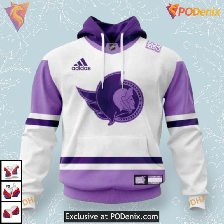 2025 Hockey Fights Cancer Tribute NHL Ottawa Senators 3D Hoodie