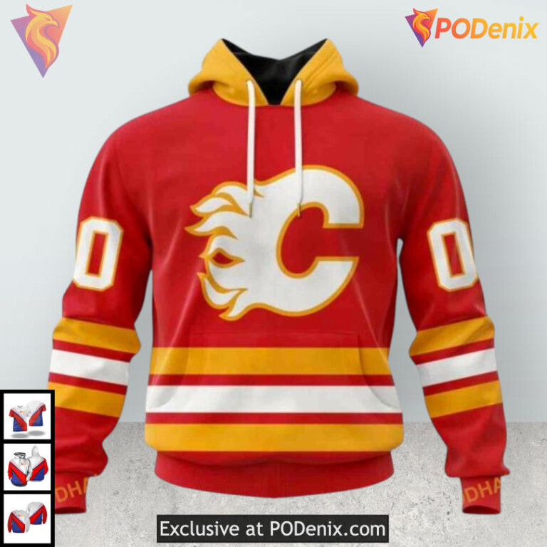 2025 Home Kits Edition Calgary Flames Zip Up Hoodie 3D Hockey Apparel