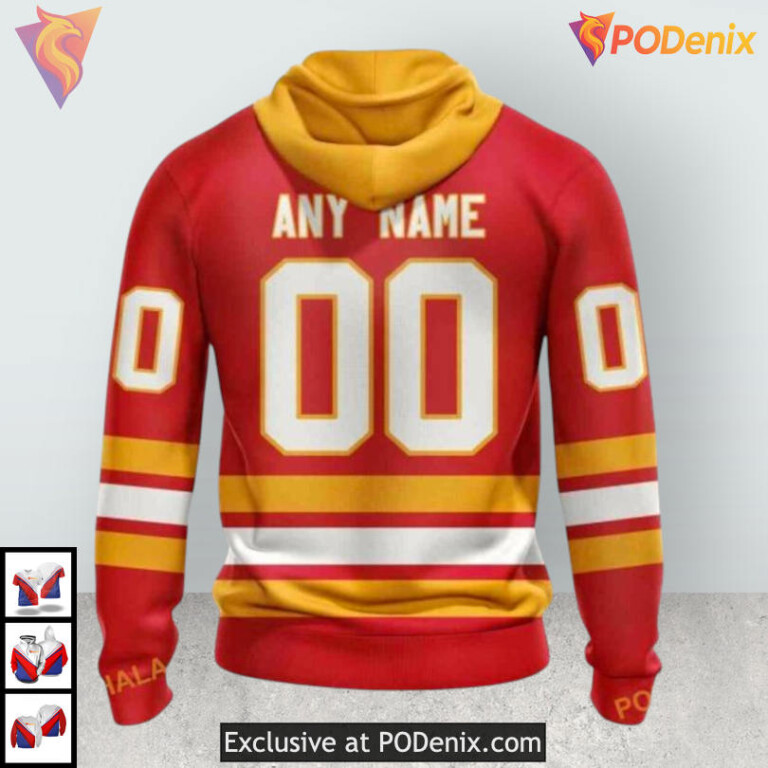 2025 Home Kits Edition Calgary Flames Zip Up Hoodie 3D Hockey Apparel - 1