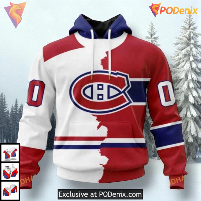 2025 Home Mix Away Jersey Concept NHL Montreal Canadiens All Over Print Hoodie