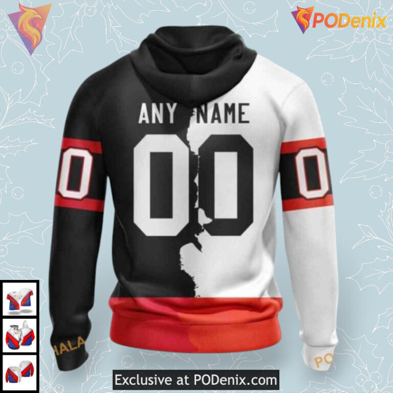 2025 Home Mix Away Jersey NHL Ottawa Senators All Over Print Hoodie - 1