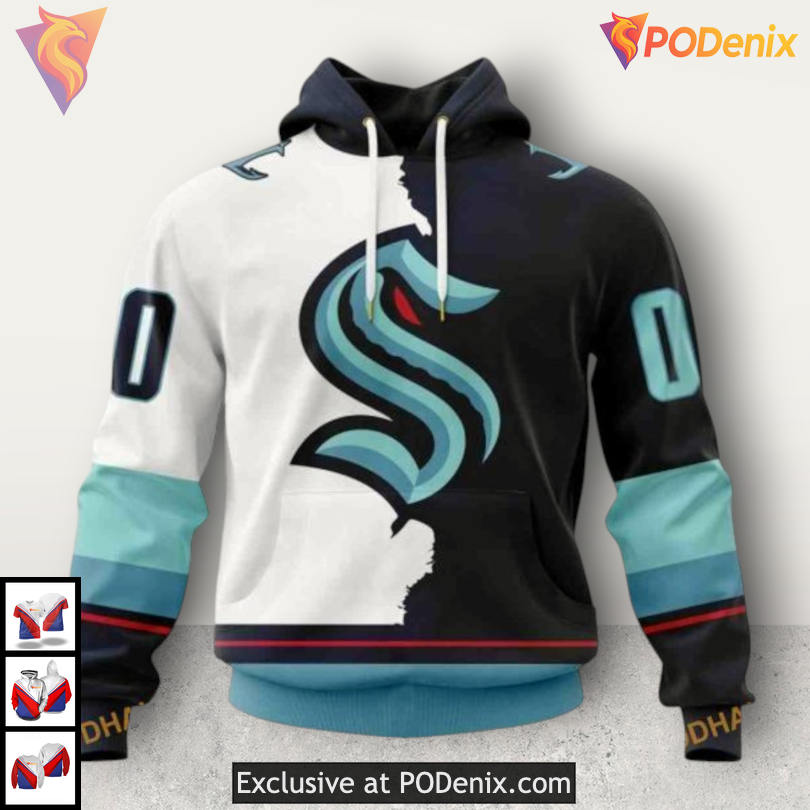 2025 Home Mix Away Jersey NHL Seattle Kraken All Over Print Hoodie