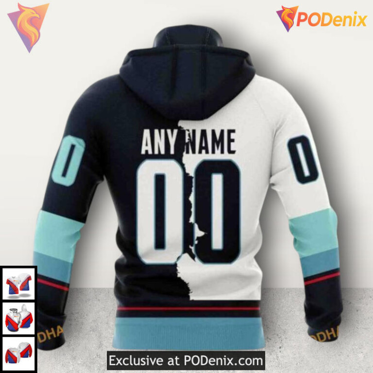 2025 Home Mix Away Jersey NHL Seattle Kraken All Over Print Hoodie - 1