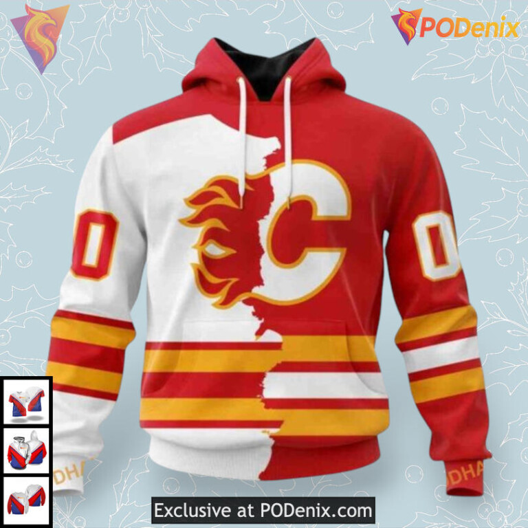 2025 Home Mix Away Personalized Calgary Flames Unisex Hoodie 3D Edition