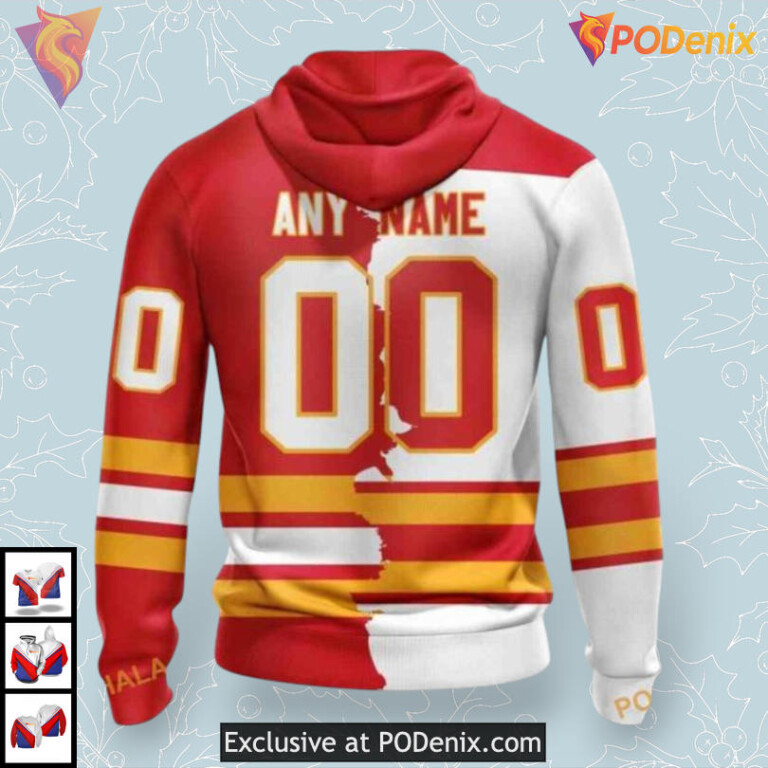 2025 Home Mix Away Personalized Calgary Flames Unisex Hoodie 3D Edition - 1