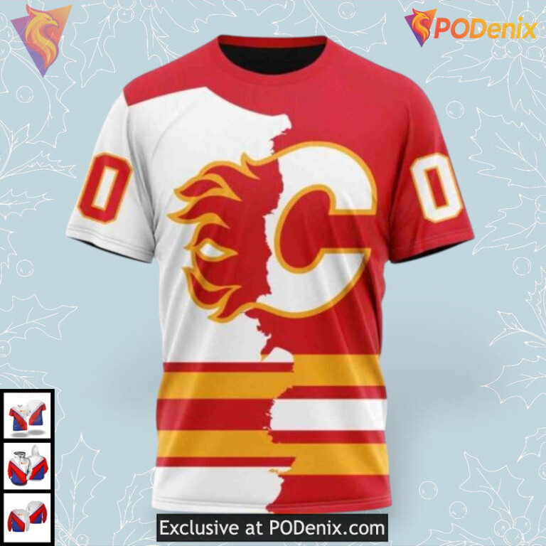 2025 Home Mix Away Personalized Calgary Flames Unisex Hoodie 3D Edition - 2
