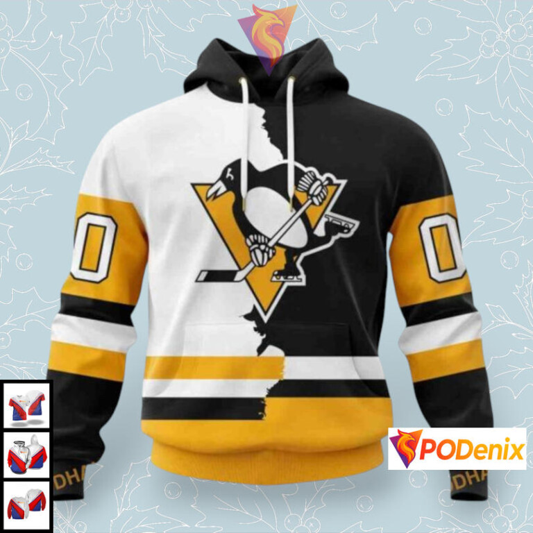 2025 Home Mix Away Uniform Custom Pittsburgh Penguins Zip Up Hoodie NHL Edition