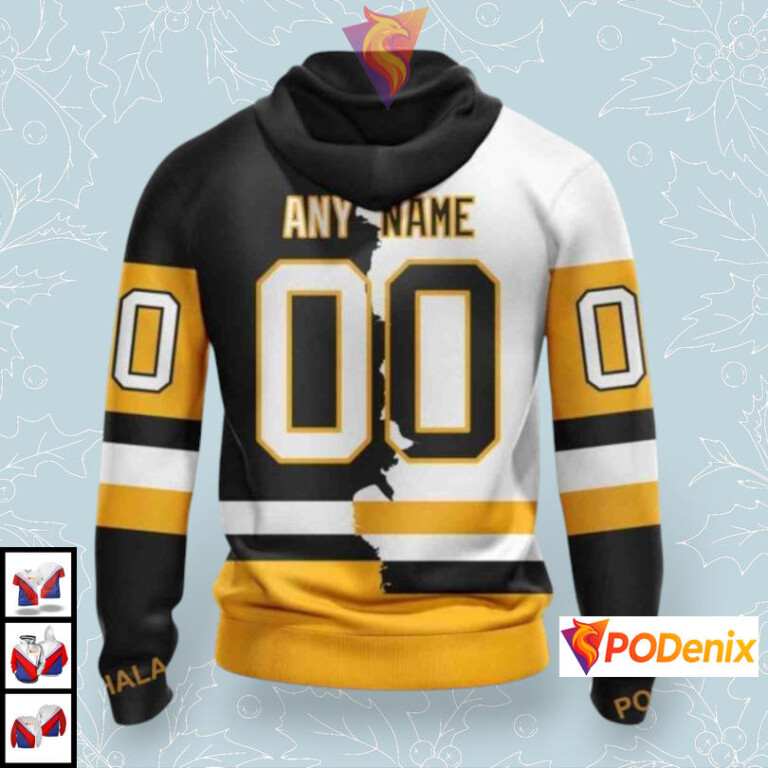 2025 Home Mix Away Uniform Custom Pittsburgh Penguins Zip Up Hoodie NHL Edition - 1