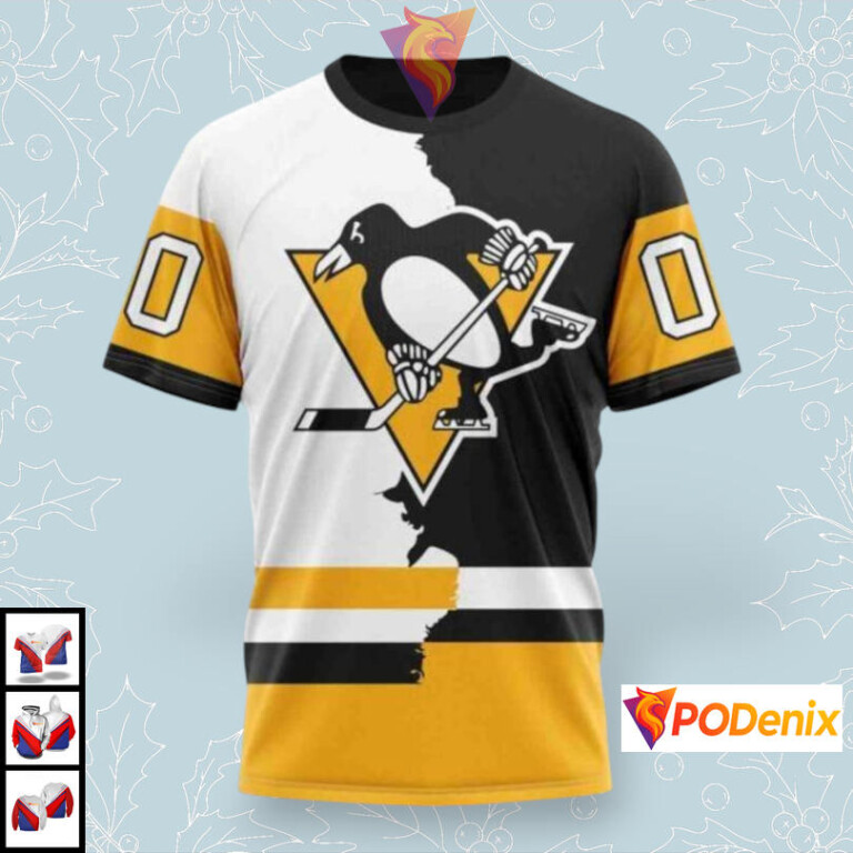 2025 Home Mix Away Uniform Custom Pittsburgh Penguins Zip Up Hoodie NHL Edition - 2