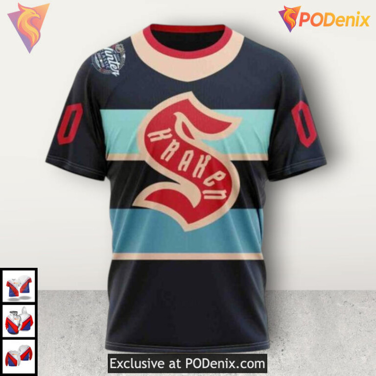 2025 Winter Classic Concept Design NHL Seattle Kraken Sweatshirt Hoodie 3D - 2