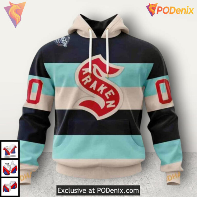 2025 Winter Classic Kit Edition NHL Seattle Kraken Zip Up Hoodie 3D