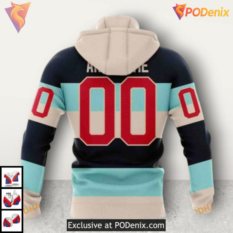 2025 Winter Classic Kit Edition NHL Seattle Kraken Zip Up Hoodie 3D - 2