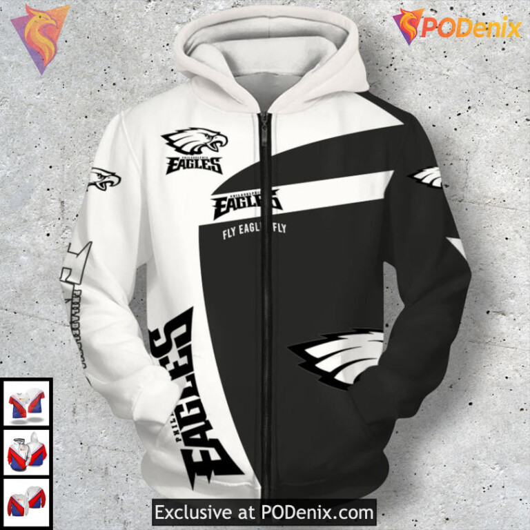 3D Pullover Zip Style Philadelphia Eagles Hoodie Gift Idea for Loyal NFL Fans