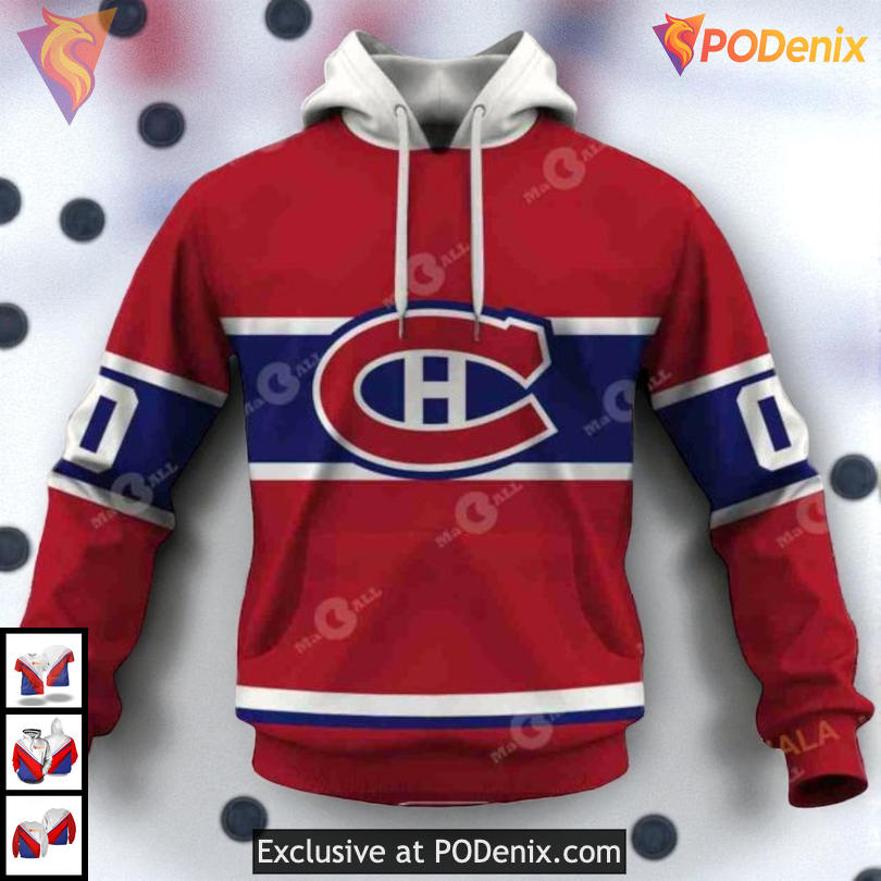 60s 70s Throwback Vintage Home Design NHL Montreal Canadiens Zip Up Hoodie 3D