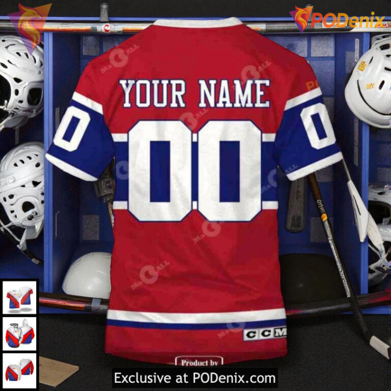 60s 70s Throwback Vintage Home Design NHL Montreal Canadiens Zip Up Hoodie 3D - 4