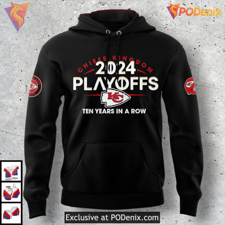AFC West Clinched 2024 Kansas City Chiefs Youth Hoodie Red and Gold Spirit Wear - 1