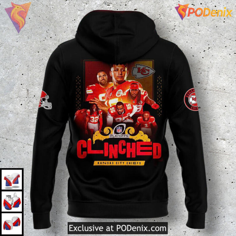 AFC West Clinched 2024 Kansas City Chiefs Youth Hoodie Red and Gold Spirit Wear - 2