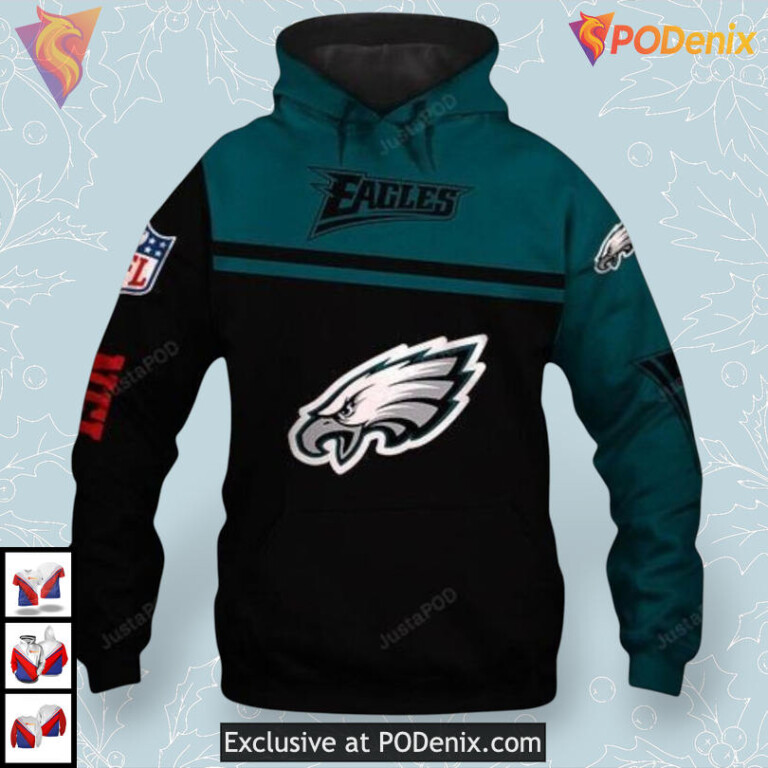 All Over Print Fashion Series Philadelphia Eagles Womens Hoodie Zip Up NFL Design