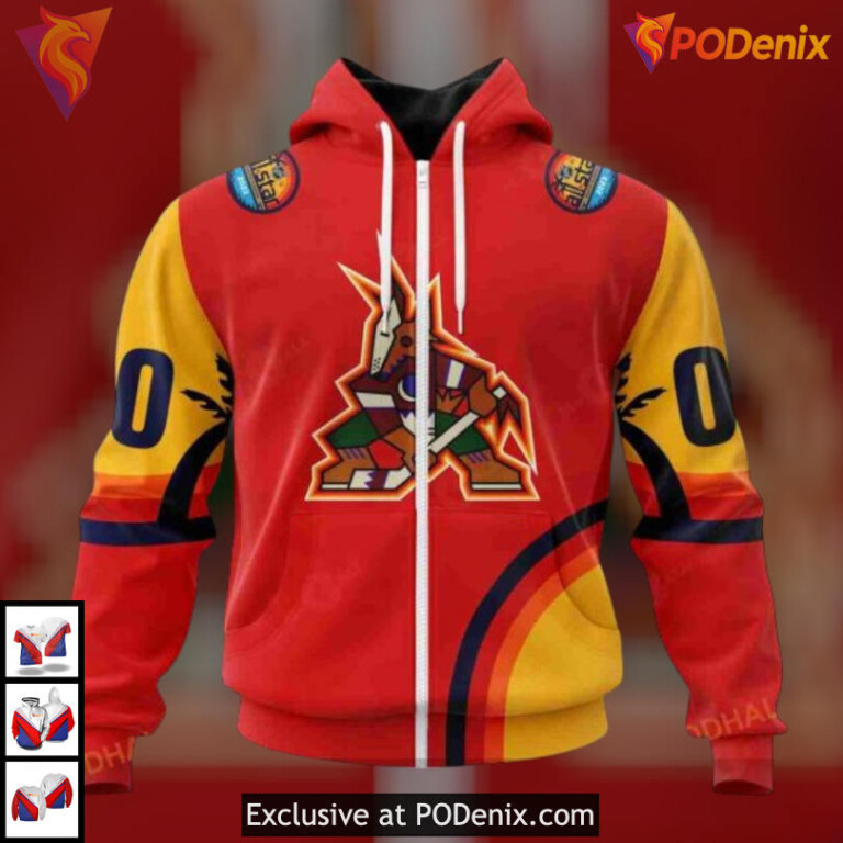 All Star Florida Sunset Edition Arizona Coyotes Hoodie Custom 3D Apparel - 1