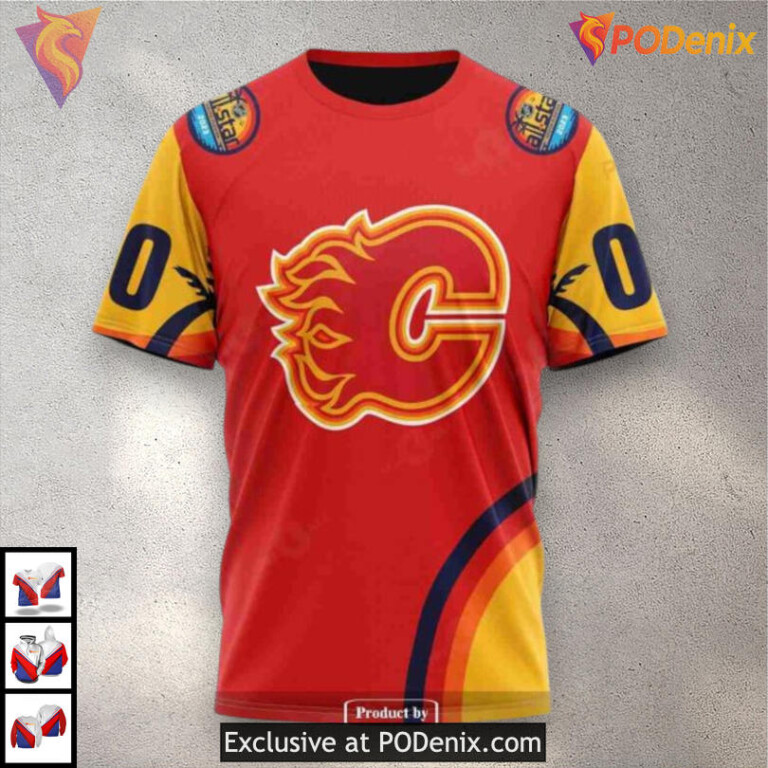 All Star Game Sunset Theme Calgary Flames Youth Hoodie 3D Sweatshirt - 3