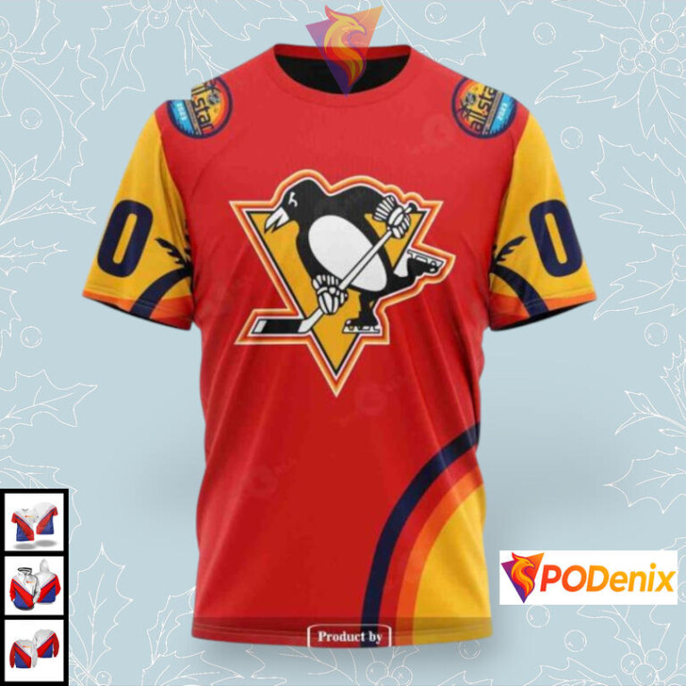 All Star Sunset Edition Custom Pittsburgh Penguins Sweatshirt Hoodie NHL 3D - 2