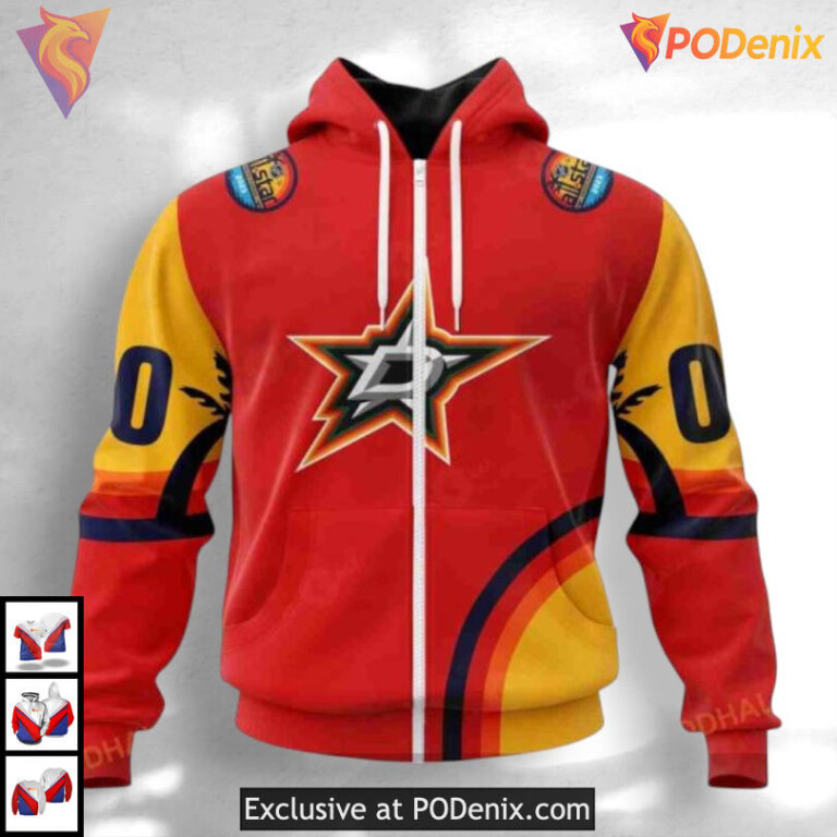 All Star Sunset Graphic Edition Dallas Stars Personalized 3D Hoodie Custom - 1