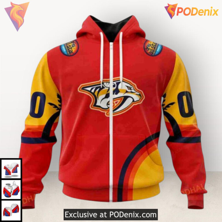 All Star Sunset Special Custom Nashville Predators Winter Hoodie Hoodie 3D - 1
