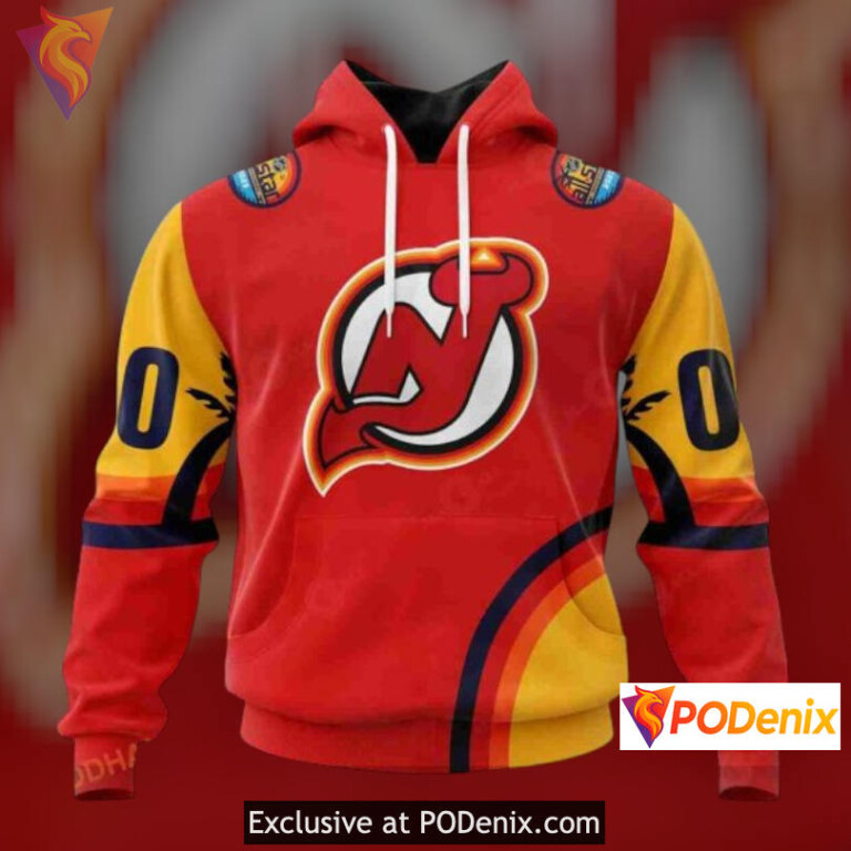 All Star Sunset Tribute New Jersey Devils Holiday Hoodie NHL Sweatshirt 3D