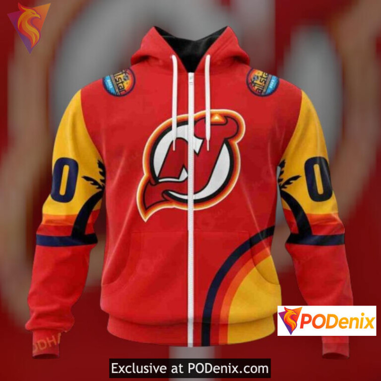 All Star Sunset Tribute New Jersey Devils Holiday Hoodie NHL Sweatshirt 3D - 1
