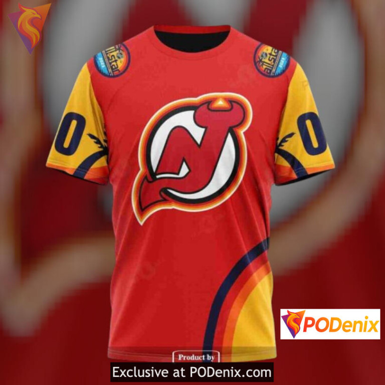 All Star Sunset Tribute New Jersey Devils Holiday Hoodie NHL Sweatshirt 3D - 3