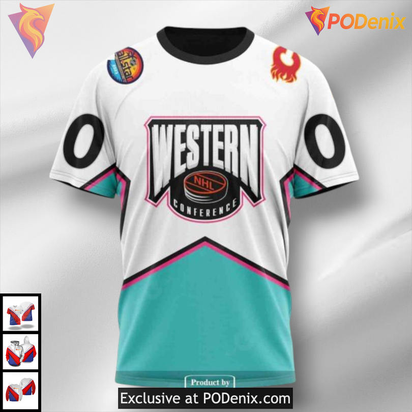 All-Star Western Conference 2025 Calgary Flames Christmas Hoodie 3D Design