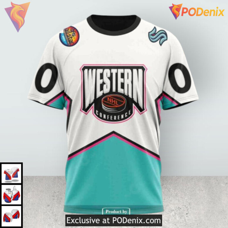 All Star Western Conference 2025 Custom Seattle Kraken Youth Hoodie 3D - 1