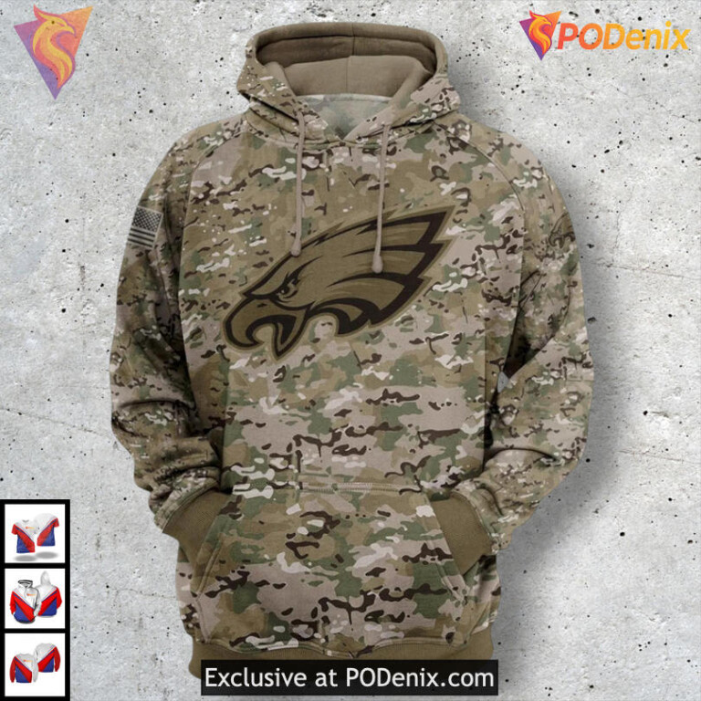 Army Graphic Football Theme Philadelphia Eagles Vintage Hoodie Pullover Apparel