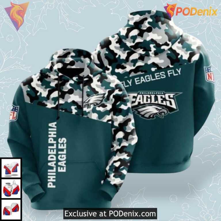 Athletic Fit Design Mens Philadelphia Eagles Hoodie Custom 3D Print Edition