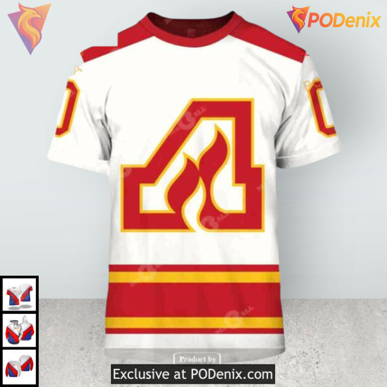 Atlanta Flames 70s Vintage Calgary Flames Holiday Hoodie 3D Throwback Style - 1