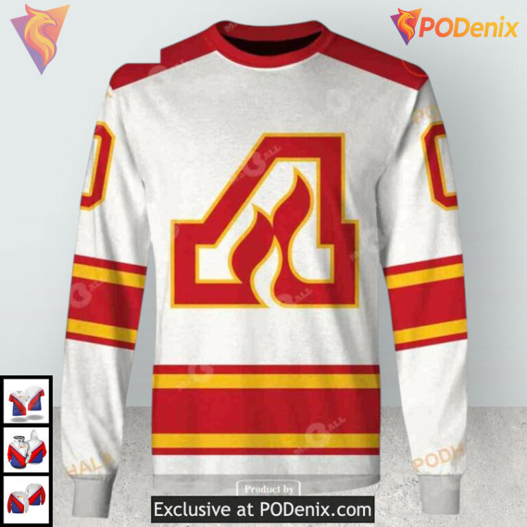 Atlanta Flames 70s Vintage Calgary Flames Holiday Hoodie 3D Throwback Style - 2