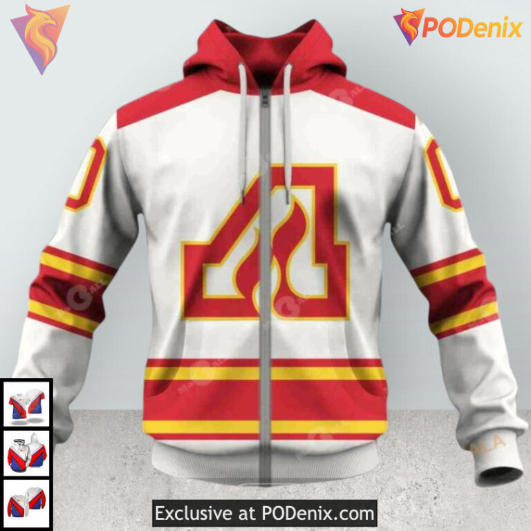 Atlanta Flames 70s Vintage Calgary Flames Holiday Hoodie 3D Throwback Style - 3