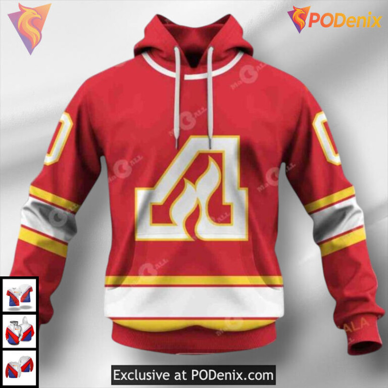 ATLANTA Flames 70s Vintage Home Calgary Flames Zip Up Hoodie 3D NHL Classic
