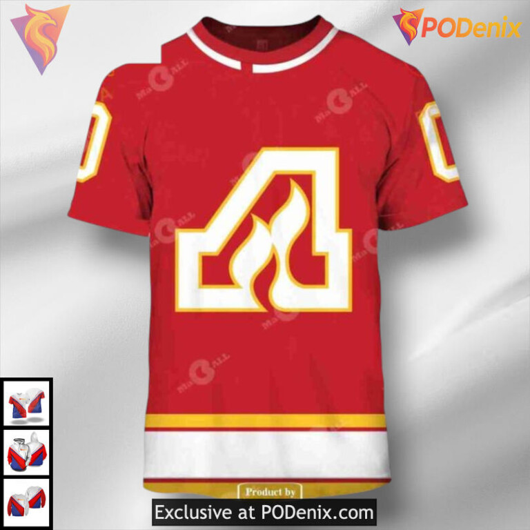 ATLANTA Flames 70s Vintage Home Calgary Flames Zip Up Hoodie 3D NHL Classic - 1