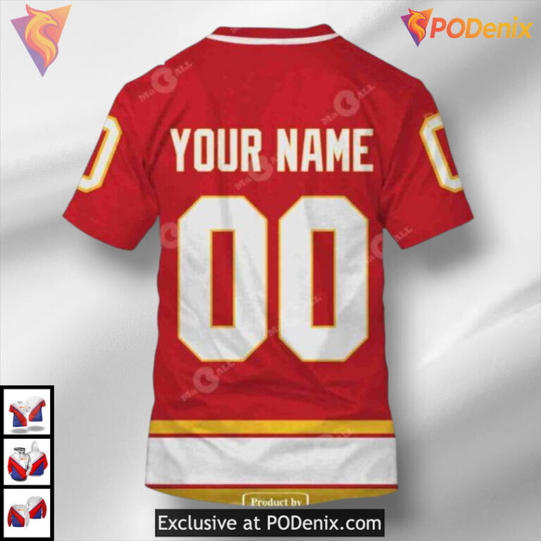 ATLANTA Flames 70s Vintage Home Calgary Flames Zip Up Hoodie 3D NHL Classic - 4