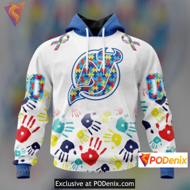Autism Awareness Concept New Jersey Devils Winter Hoodie Custom Design