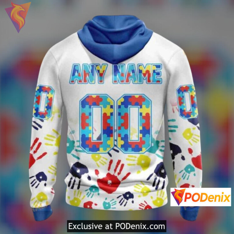 Autism Awareness Concept New Jersey Devils Winter Hoodie Custom Design - 2