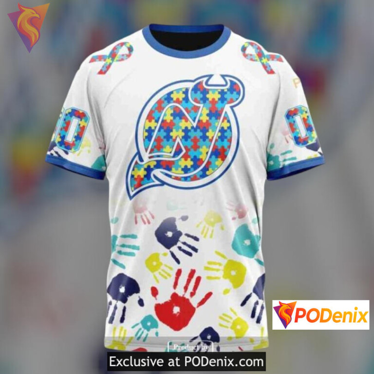 Autism Awareness Concept New Jersey Devils Winter Hoodie Custom Design - 3